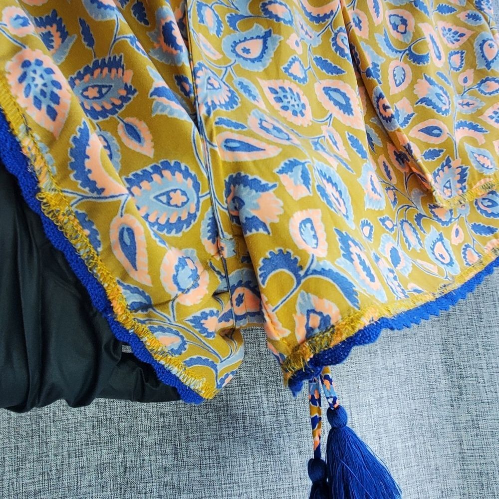 ARIE SIZE MEDIUM GOLDENROD FLUORESCENT ORANGE BLUE SILKY SLEEP SHORT - Picture 9 of 9